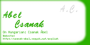 abel csanak business card